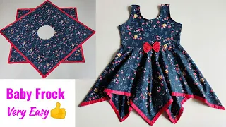 Hankerchief Baby Frock Cutting and Stitching Easy Tutorial