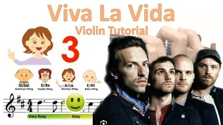 Viva La Vida by Coldplay sheet music and easy violin tutorial