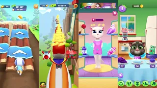 Intense Competition: Talking Tom vs Gold run gameplay 🎮