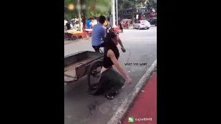 wardrobe malfunction on road (funny) 😁