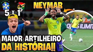 NEYMAR É O MAIOR ARTILHEIRO DA HISTÓRIA DA SELEÇÃO BRASILEIRA!! Brasil 5 x 1 Bolívia