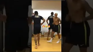 Neymar Jr ,Marcelo, Dani Alves and the 🇧🇷 team dancing 😍 #shorts #football #shortsvideo  #funny