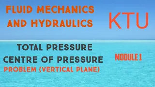 Problem-Vertical Plane Surface Submerged in Liquid-Centre of Pressure -Total Pressure-KTU-Mod 1-FM&H