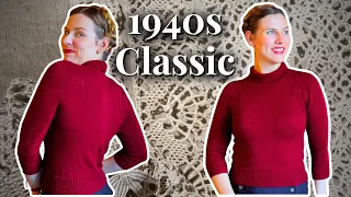 Knitting a Classic Vintage Red Sweater