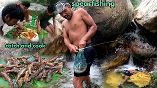 CATCHING and COOKING Fish in NEPAL! | Solo Survival Spearfishing