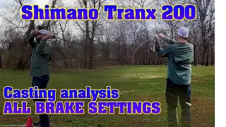 Shimano Tranx 200 casting analysis - Every single setting measured,compared and discussed.