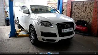 Замена прокладок теплообменника двигателя на АУДИ Q7 2008 AUDI Q7 3,0 дизель 1часть