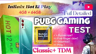 infinix hot 12 play pubg review | TDM + Classic detailed graphic match | MediaTek Helio G35