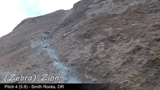 Trad Climbing the final pitch of (Zebra) Zion in Smith Rocks, OR