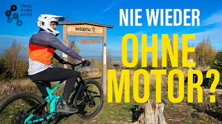 E-Biker hat Bio Bike Premiere - Trailpark Harz