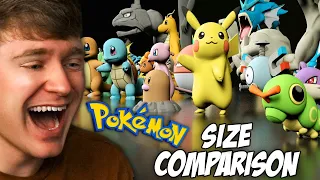 Reacting to POKEMON the SIZE COMPARISON!