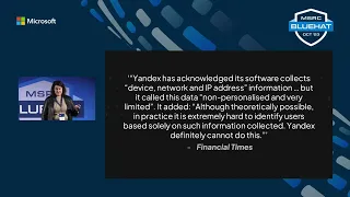 BlueHat Oct 23. S03: The Yandex Leak: How a Russian Search Giant Uses Consumer Data