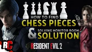 Resident Evil 2 | Finding All Chess Plugs + Solving Monitor Room Chess Puzzle (1st+2nd run)