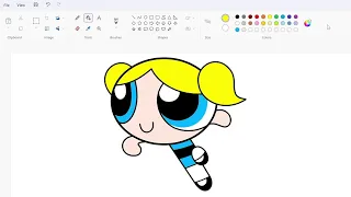 How to draw Bubbles (The Powerpuff Girls) using MS Paint | How to draw on your computer