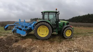 Kilka ujęć Talerzowanie ścierni po Kukurydzy John Deere 6330 + talerzówka  Mandam Gal 3m