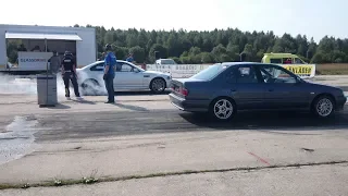 BMW 323CI E46 2.8T HX50 vs Nissan Primera 2.0T 1/4 mile drag race