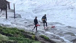 Dramatic rescue of surfer in 16’ waves San Diego Winter Storm 1/7/2023