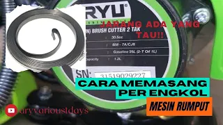 Cara memasang per engkol/stater tarik mesin rumput