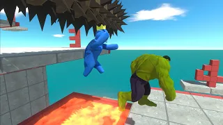Super Hero and Monster Jump Over Lava Pool and Grinder Wood - ARBS