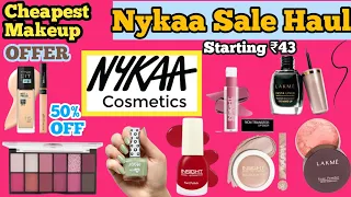 NYKAA SALE HAUL Staring Only ₹43/-💥 *CHEAPEST MAKEUP* | I'M Shocked| Nykaa Pink Love Sale | 50% off