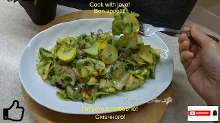 Швидкий салат із кабачків  - смачно і корисно!@Quick zucchini salad -  tasty and healthy!