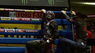 Brock Radford bucks off Zorro the Torro (PBR)