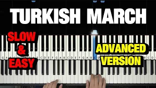 Mozart - Turkish March (Rondo Alla Turca) - VERY SLOW Piano Tutorial Easy - How To Play (Synthesia)