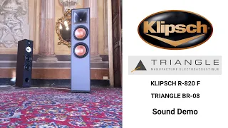 KLIPSCH R-820F vs TRIANGLE BR-08 - come suonano - SOUND TEST confronto diffusori da pavimento.