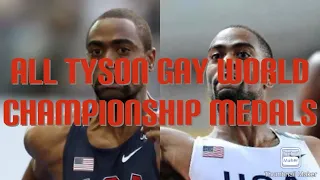 All Tyson Gay’s World Championship medals