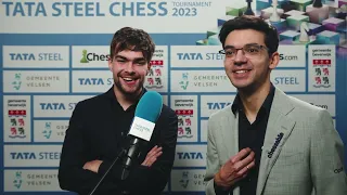 Hilarious interview with Giri and Van Foreest after draw | Round 12