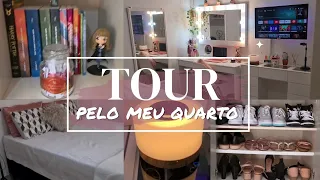 Tour pelo meu Quarto completo 2023 | escrivaninha, penteadeira e organização