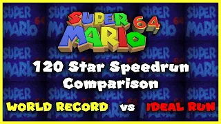 SM64 120 Star: 1:38:51 Former World Record vs 1:32:55 Ideal Run (TAS)