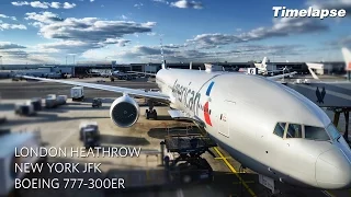 Timelapse Flight: London to New York (American Airlines B777-300ER)