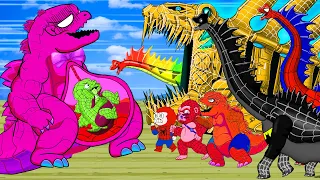 GODZILLA Pregnant - Hedorah Rescue Boopzilla Spider Shin T-rex Cartoon Meets Ghidorah  Compassion