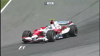 F1 – Jarno Trulli (Toyota V8) lap in qualifying – Spain 2007