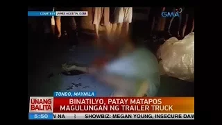 UB: Binatilyo, patay matapos magulungan ng trailer truck