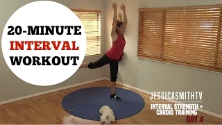 20 Minute Interval Cardio Bodyweight Strength Training Full Workout - No Equipment