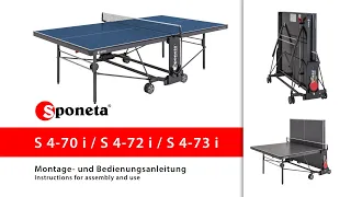 Sponeta S 4-70 / 72 / 73 i - Montageanleitung Tischtennistisch / Instructions for assembly and use