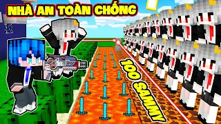 PHONG CẬN THỬ THÁCH 24 GIỜ XÂY NHÀ AN TOÀN CHỐNG 100 SAMMY GIẢ MẠO KINH DỊ TRONG MINECRAFT