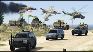 Air Attack on Indian Army Convoy | Pakistan vs India War - GTA 5