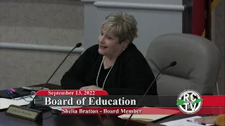 Special Called Board of Education Meeting - September 13, 2022