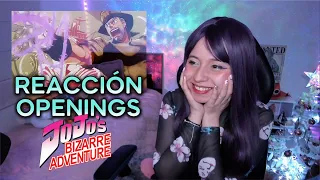 REACCIONANDO A OPENINGS DE JOJO'S POR PRIMERA VEZ 💪🏻 PARTE 1 ¿Me gustarón?