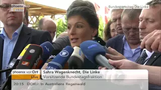 Parteitag Die Linke: Statement von Sahra Wagenknecht zum Tortenwurf am 28.05.2016