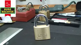 (11) Burg Wächter Boccia 450/50 Dimple Padlock Bumped Open