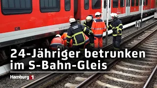 Betrunkener gerät zwischen S-Bahn-Gleise und bekommt Stromschlag