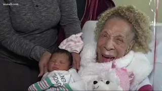 105-year-old matriarch meets 5th generation grand baby for first time