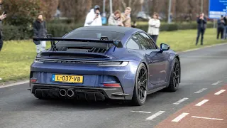 Porsche 992 GT3 with Akrapovic Exhaust - Cold Start, Revs & Accelerations !