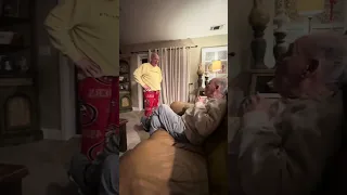 Asking Dad for a Hug. His reaction is priceless 🤣