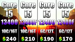 Core i5 13400 vs Core i5 13400F vs Core i5 12400 vs Core i5 12400F | PC Gameplay Benchmark Test