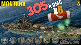 Montana 6 Kills & 305k Damage | World of Warships Gameplay